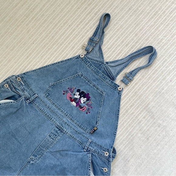 Vintage Disney Mickey Unlimited Denim Jean Overalls | 18W - Picture 2 of 9